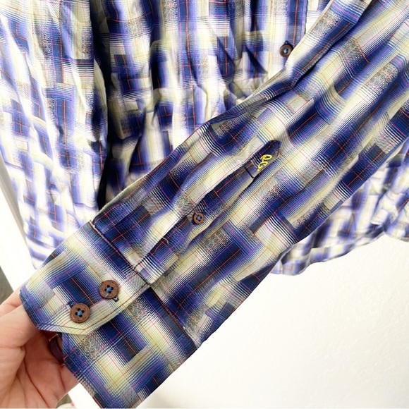 Robert Graham Shirt Men's XL Plaid Multicolor Long Sleeve Button Up 100% Cotton - Picture 4 of 8